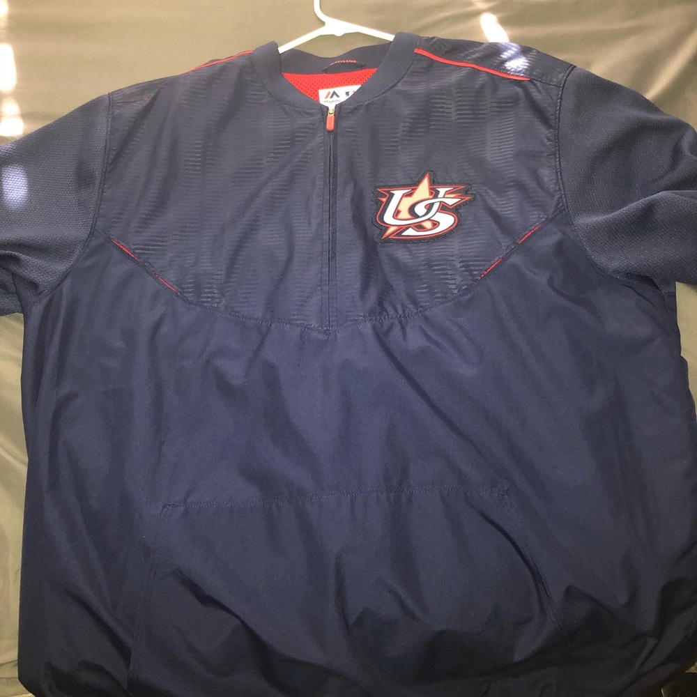Majestic Team USA Baseball Shortsleeve Cage-Jacket